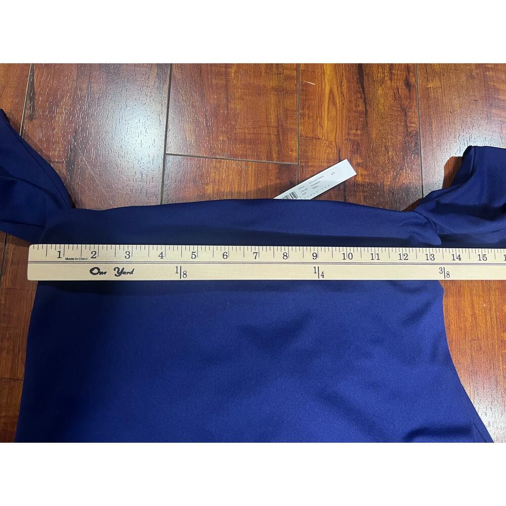 Susana Monaco Blue Off Shoulder Blouse Top Womens Small Long Sleeve Stretch - Picture 9 of 10